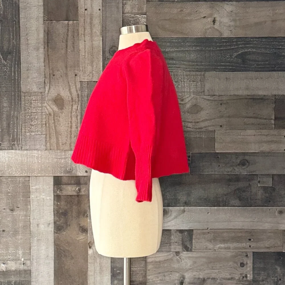 Hill House red wool cropped sweater large preppy academia minimalist gorpcore